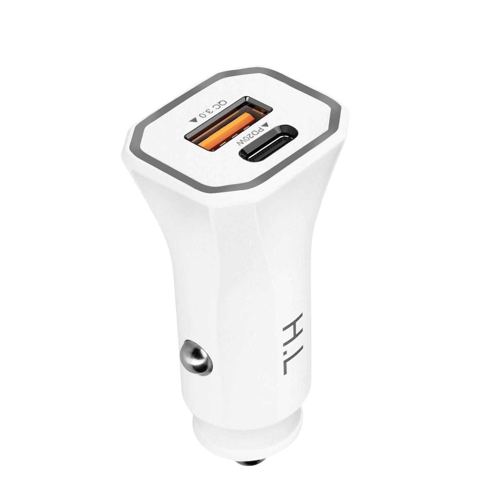 Chargeur Voiture avec Deux Ports USB 3.0 et USB-C Power Delivery-0