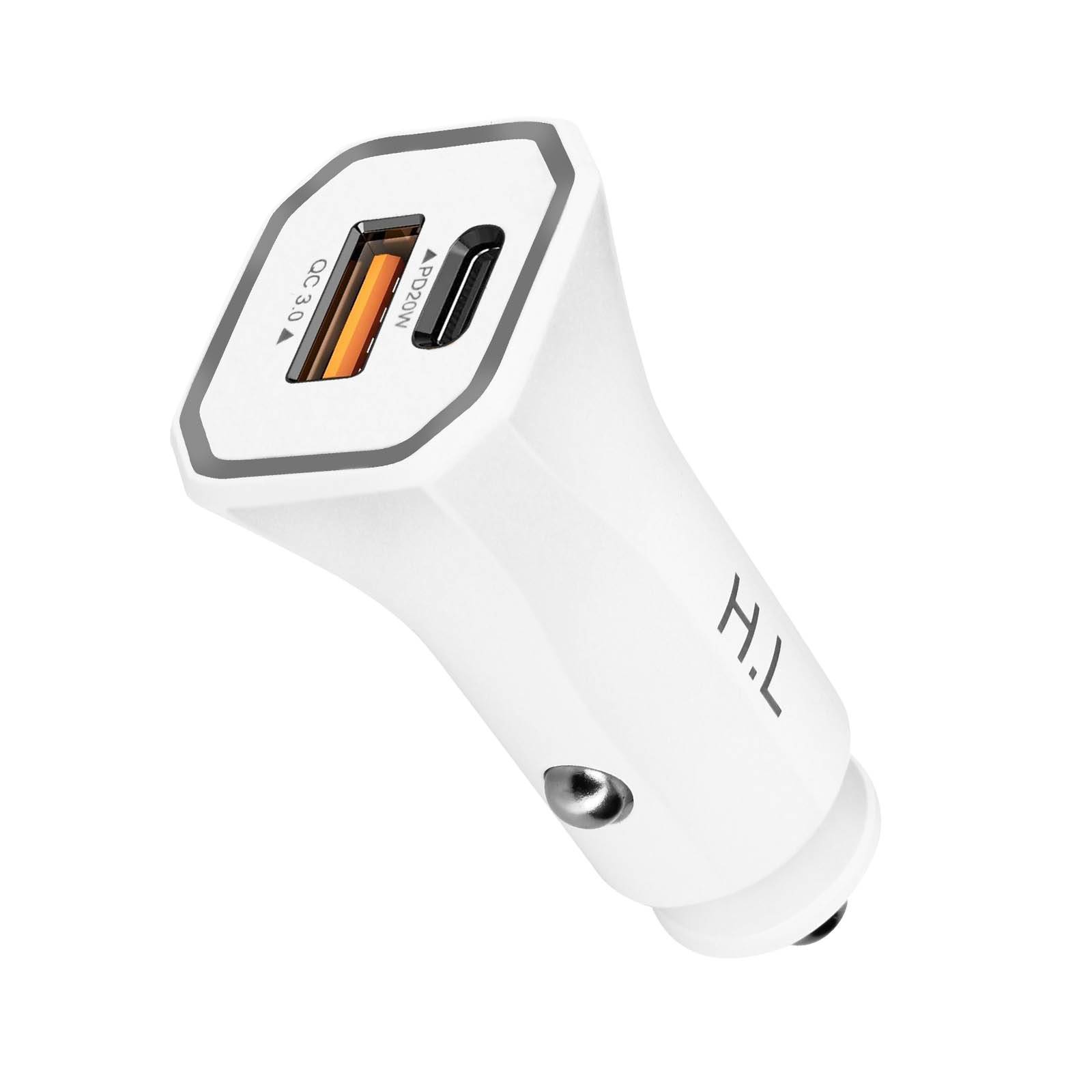 Chargeur Voiture avec Deux Ports USB 3.0 et USB-C Power Delivery-1