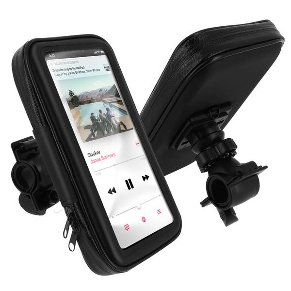Support Vélo et Moto Smartphone Fixation guidon Housse étanche zippée