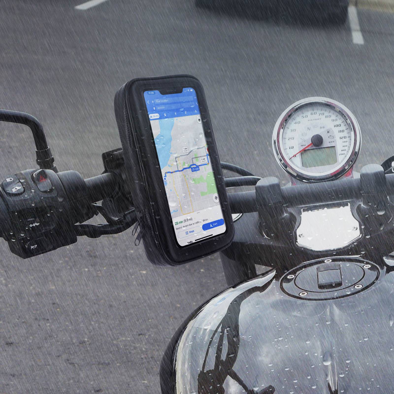 Support Vélo et Moto Smartphone Fixation guidon Housse étanche zippée-2