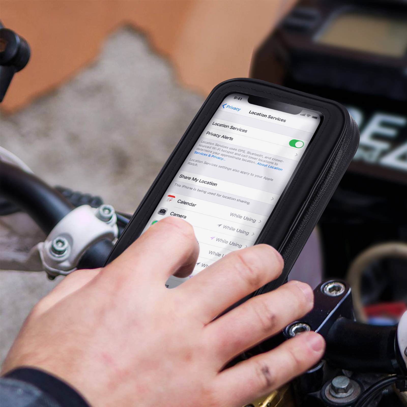 Support Vélo et Moto Smartphone Fixation guidon Housse étanche zippée-4