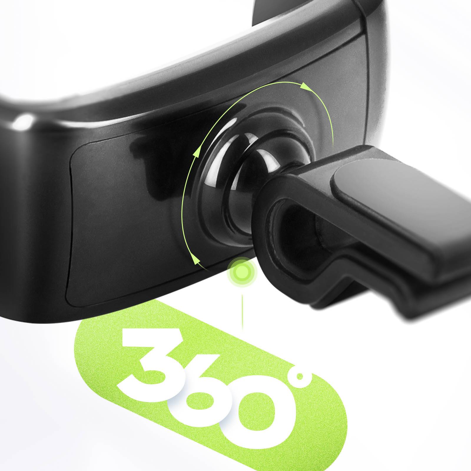 Support Voiture Smartphone Fixation Grille D'Aération Rotatif 360°-2