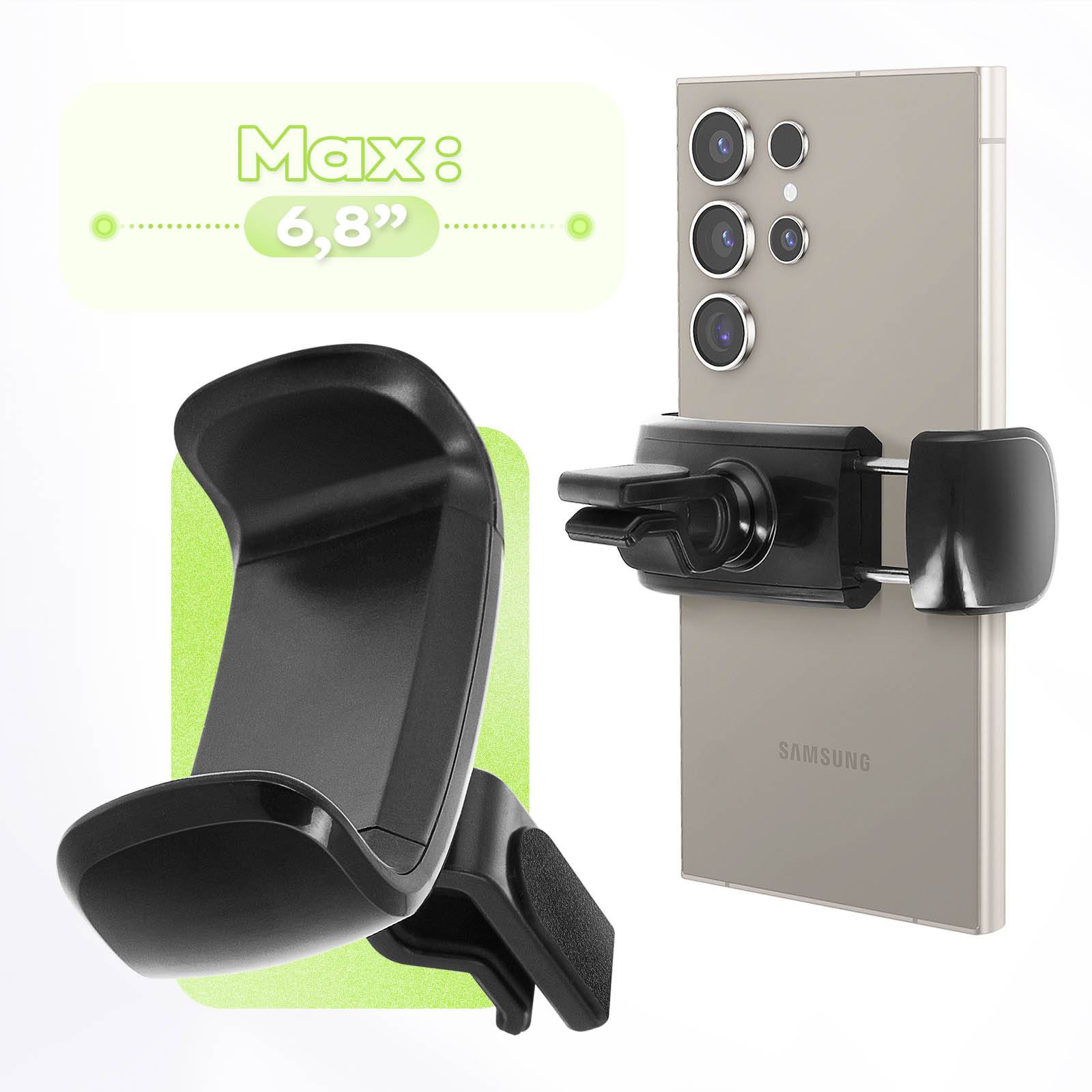 Support Voiture Smartphone Fixation Grille D'Aération Rotatif 360°-4