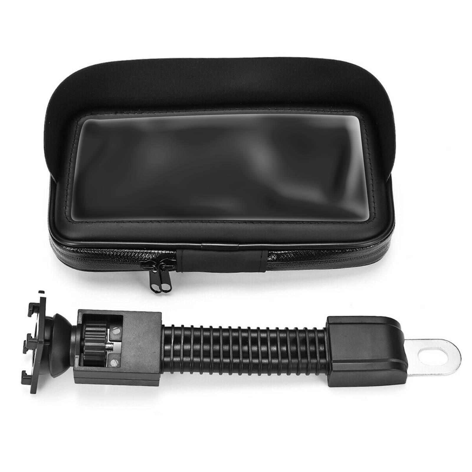 Support Moto Smartphone Fixation rétroviseur Étui étanche zippé-0