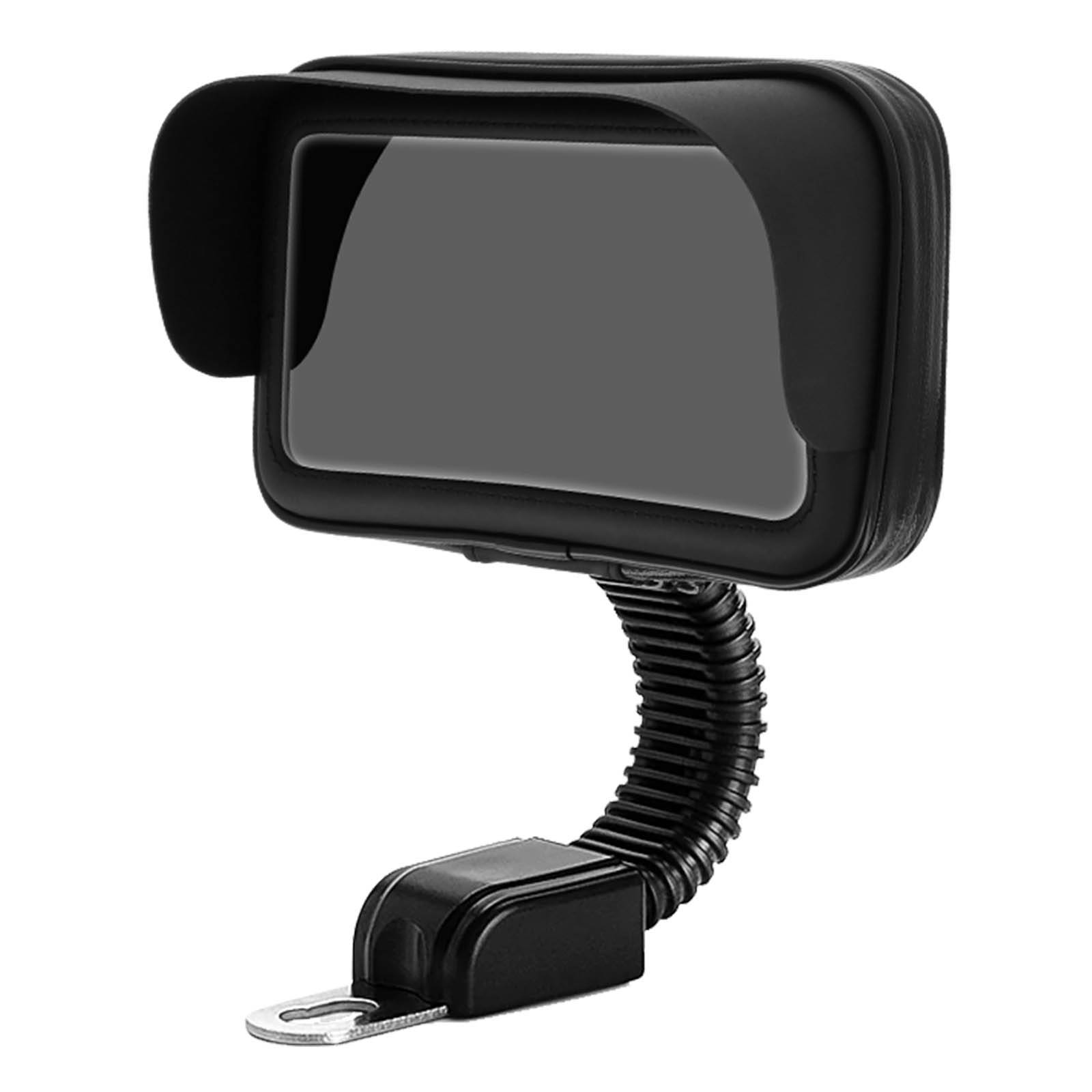 Support Moto Smartphone Fixation rétroviseur Étui étanche zippé-1