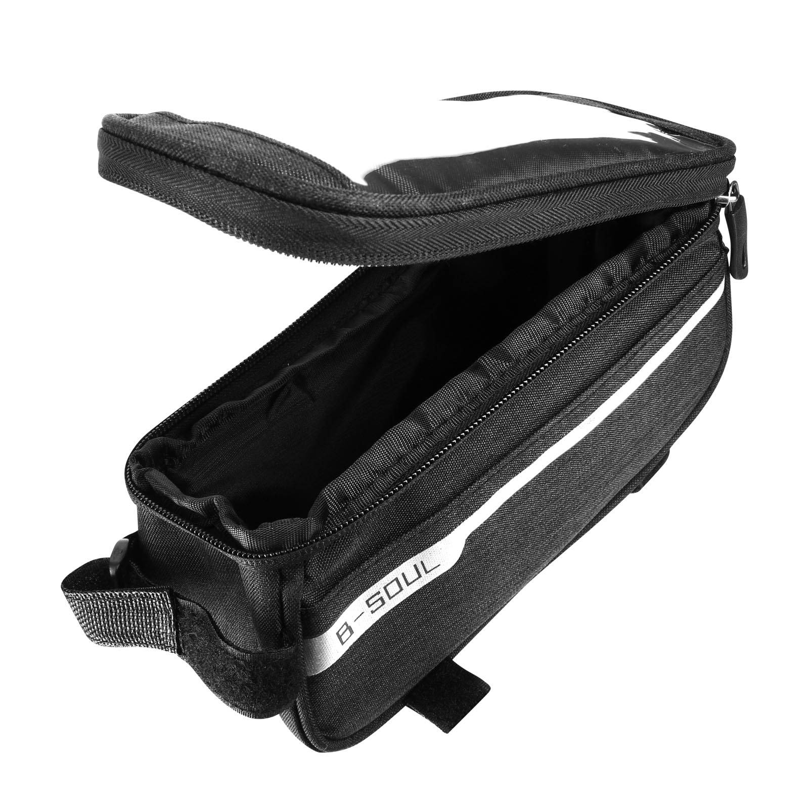 Sacoche Vélo pour Téléphone Étanche Espace de Rangement Fixation Arceau Guidon-1