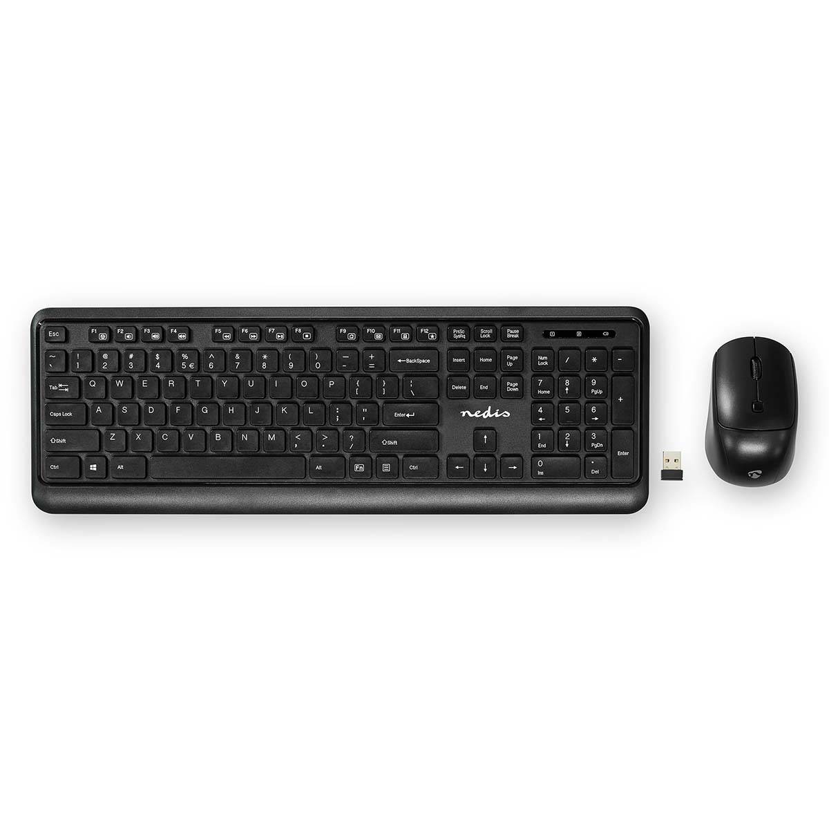 Pack Clavier Sans Fil QWERTY US avec Souris Sans Fil et Nano-Récepteur USB-0