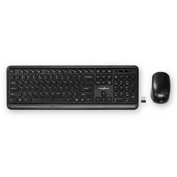 Pack Clavier Sans Fil QWERTY US avec Souris Sans Fil et Nano-Récepteur USB