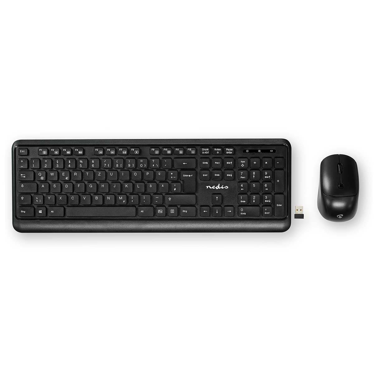 Pack Clavier Sans Fil QWERTZ Allemand avec Souris Sans Fil et Nano-Récepteur USB-0