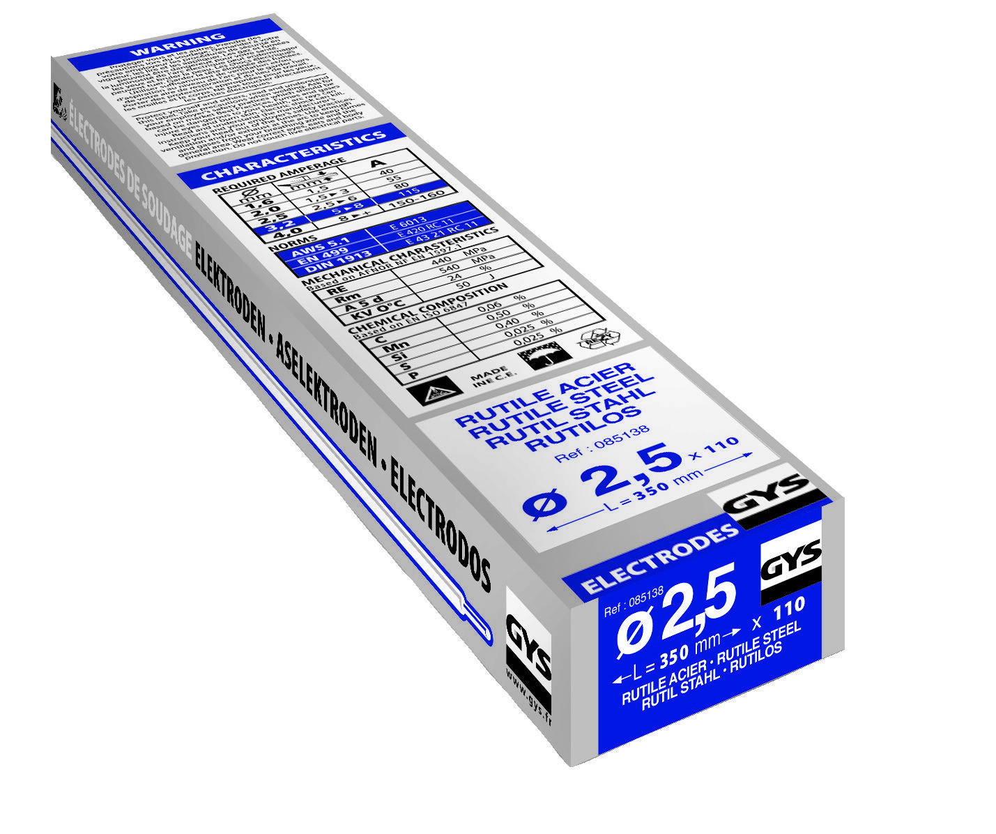 électrode Gys Bte 110 Acier Doux Soudage Polyvalent Acier Doux - Gys-0