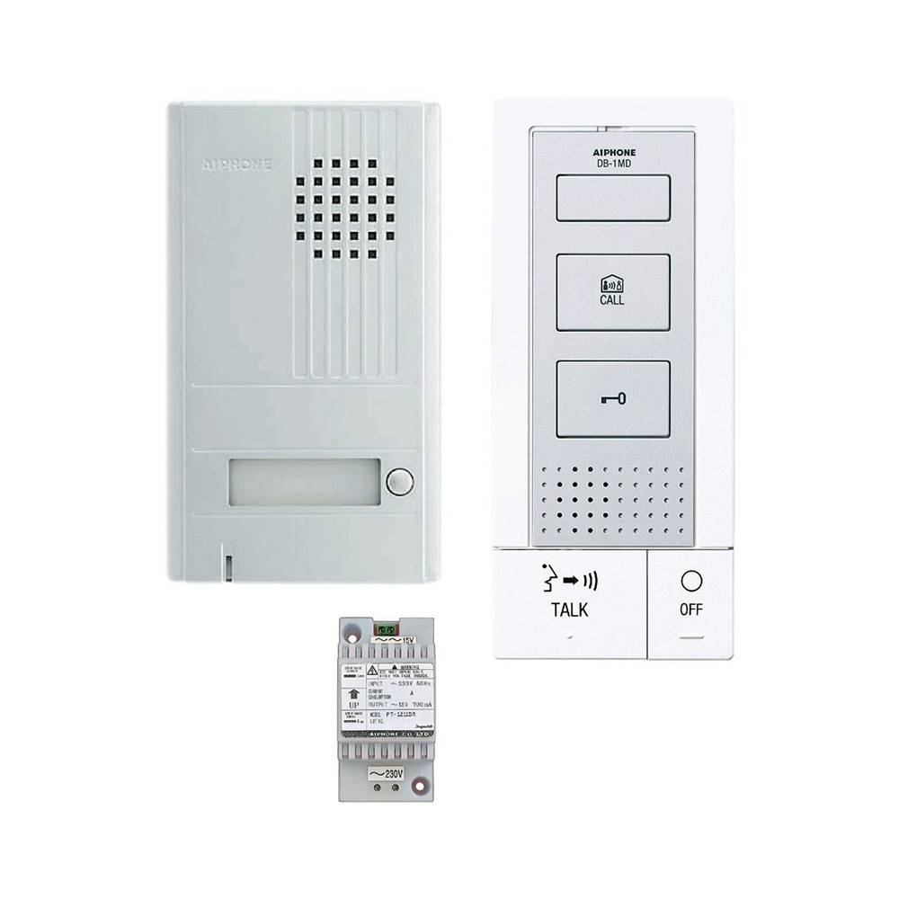 Kit portier audio 2 fils intégral mains libres Blanc - AIPHONE - 118712-0