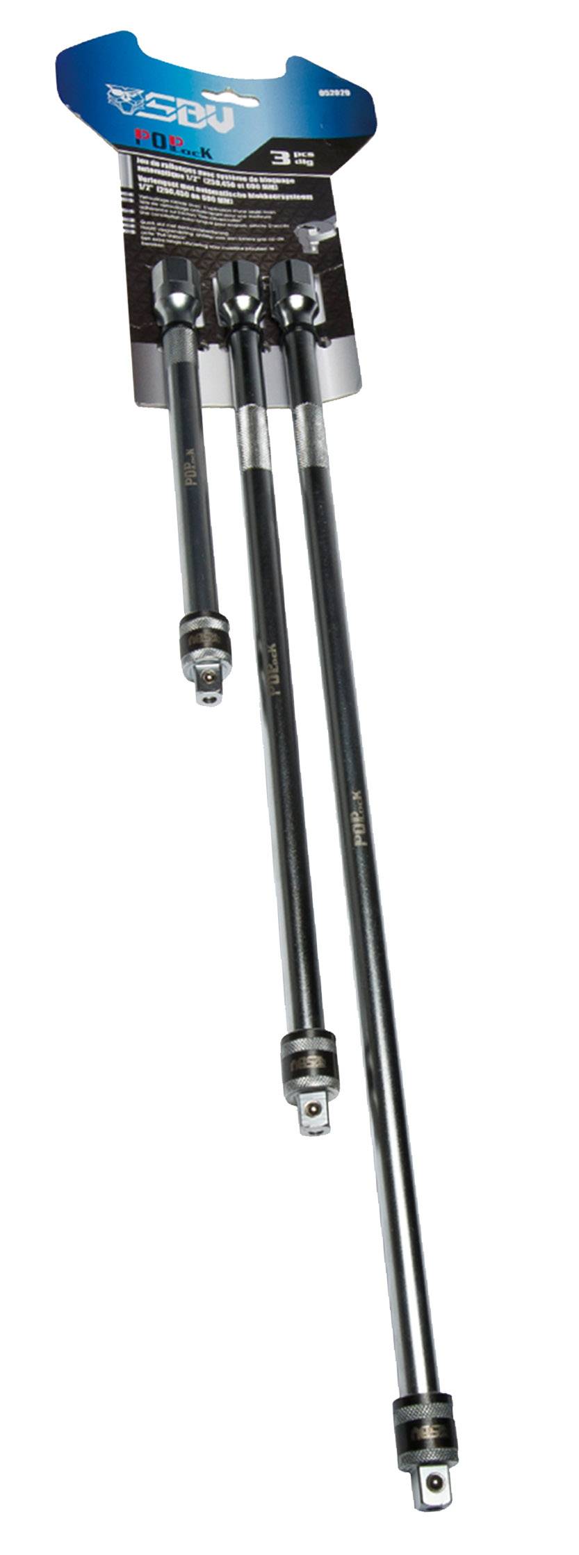 Jeu de 3 rallonges pour cliquet 1/4"-2