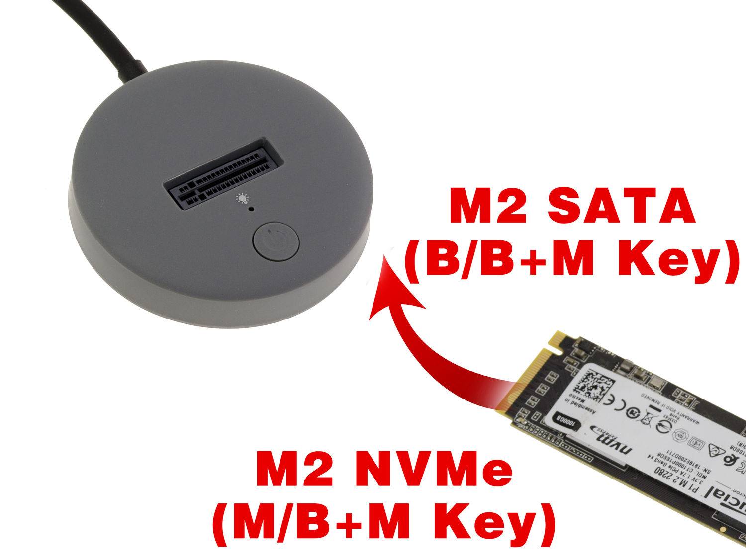 Docking Station SSD M2 vers USB3.2 Gen2 10GB type C - Support M2 NVMe et SATA-2