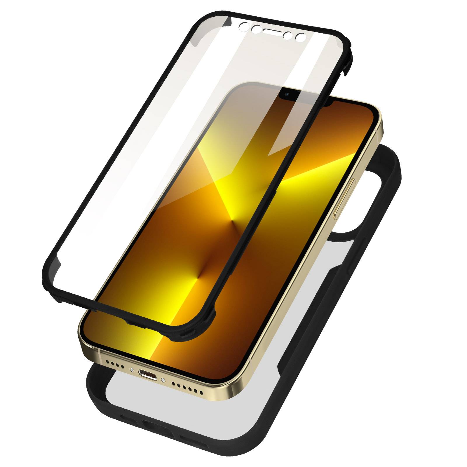 Coque pour iPhone 13 Pro Dos Plexiglas Avant Polymère Coins Renforcés-0