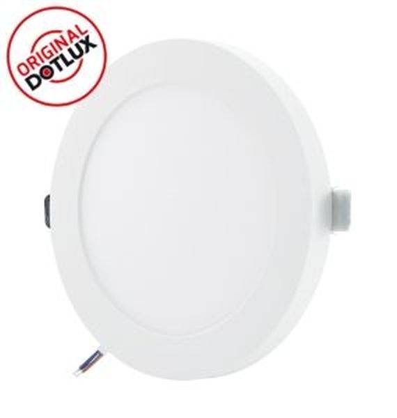 Plafonnier LED rond blanc avec supports latéraux et logo de marque 'ORIGINAL DOTLUX'.