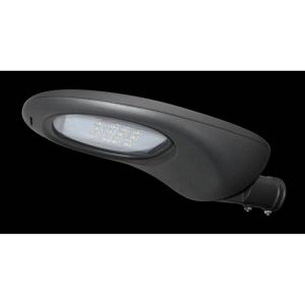 Lampadaire LED au design moderne et élégant, principalement noir avec une surface lumineuse au centre.