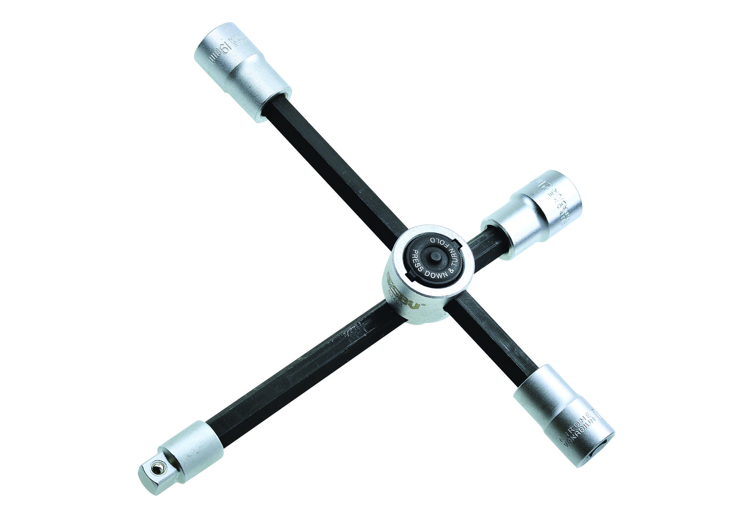 Clé en croix pliable 17, 19, 21 mm et carré 1/2"-0