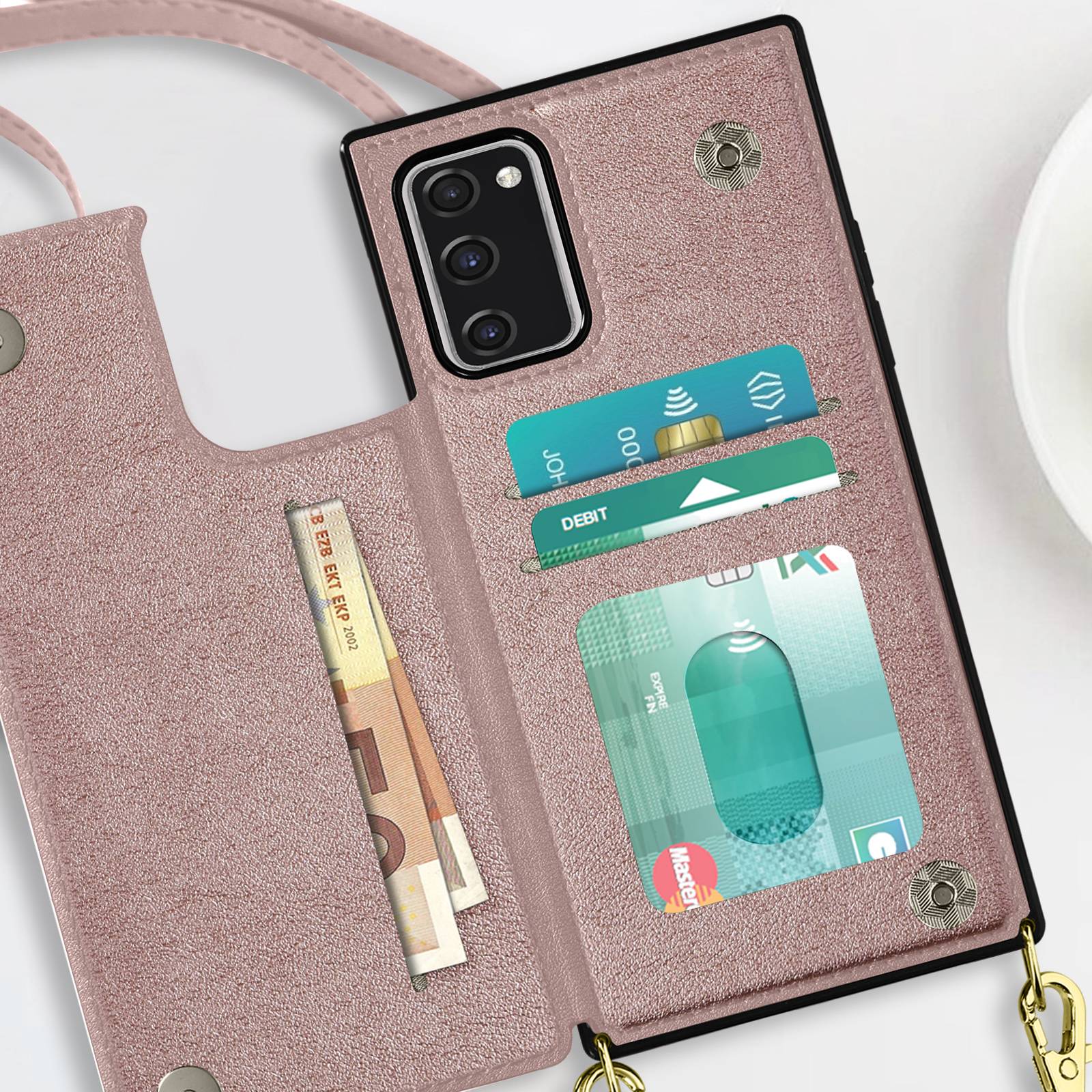 Coque Cordon pour Samsung Galaxy S20 FE avec Porte-cartes Support Vidéo Lanière-2