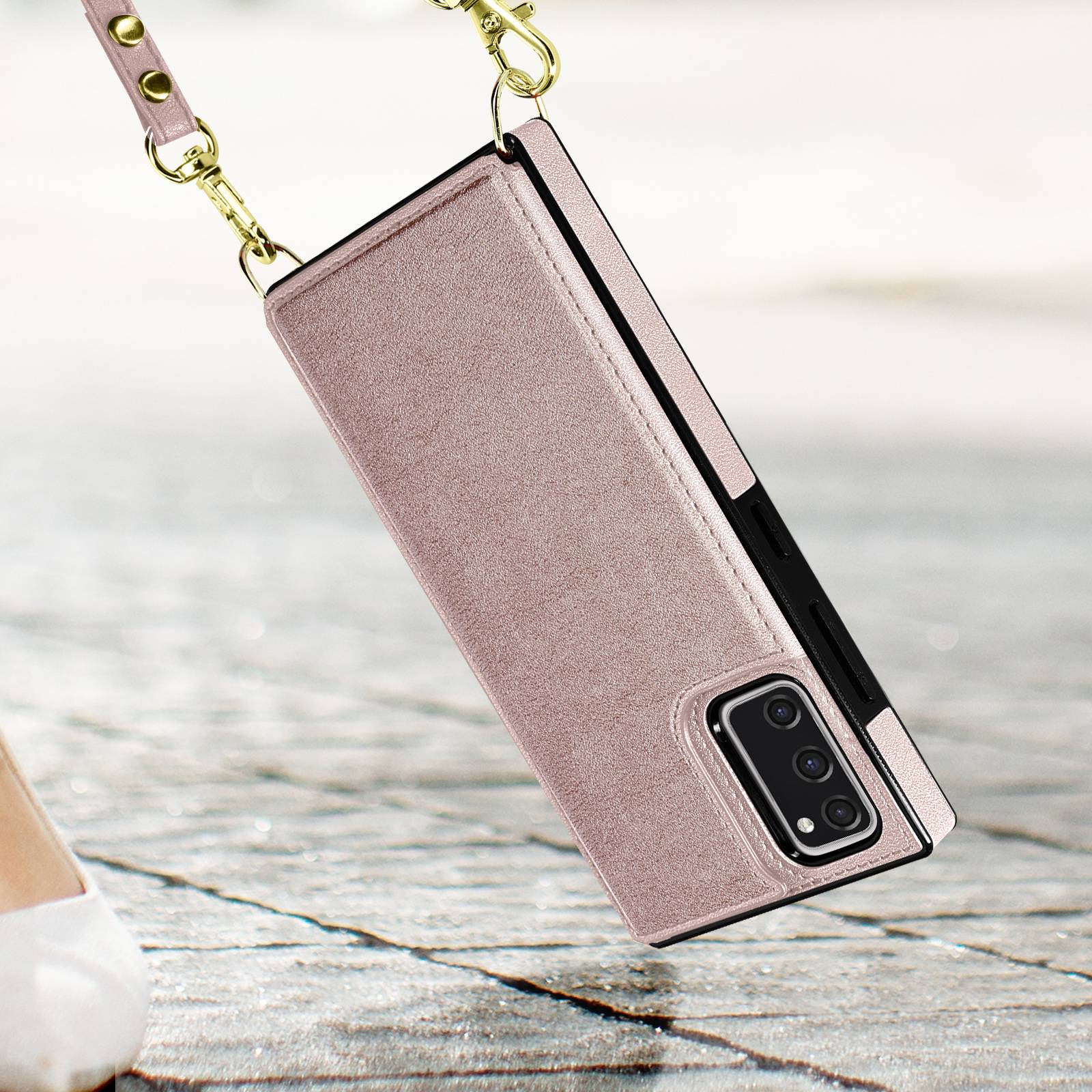 Coque Cordon pour Samsung Galaxy S20 FE avec Porte-cartes Support Vidéo Lanière-3