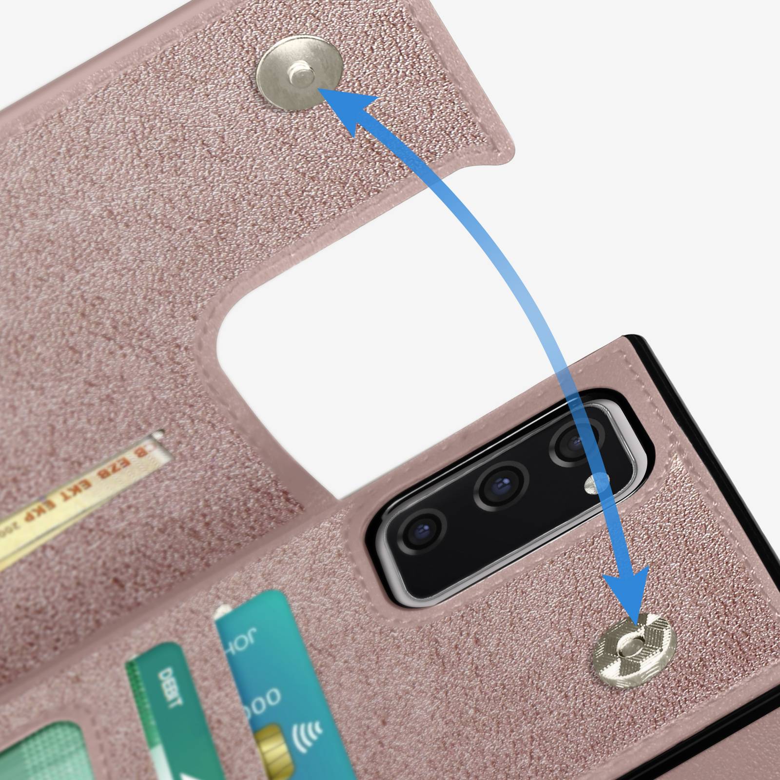 Coque Cordon pour Samsung Galaxy S20 FE avec Porte-cartes Support Vidéo Lanière-4
