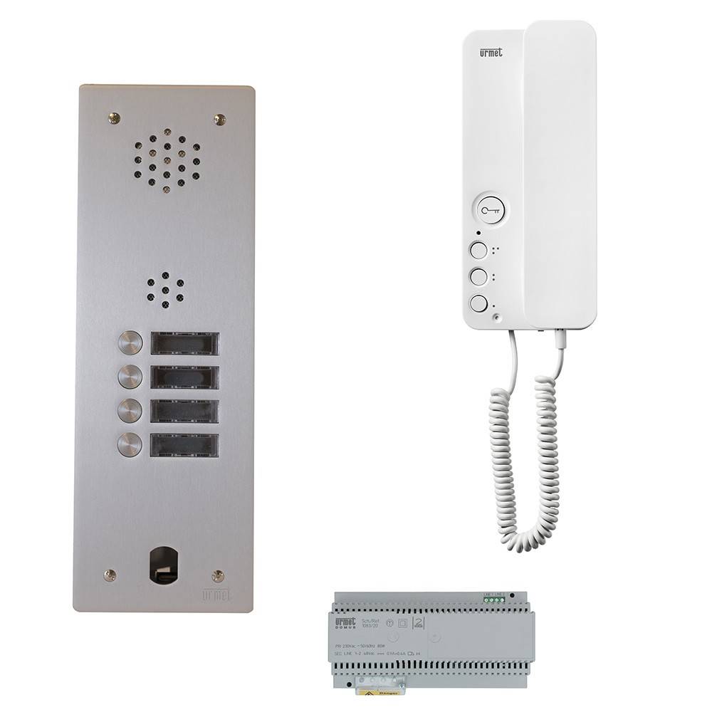 Kit interphone 1 rangée avec 4 combinés URMET Collectif - KA83-104-0