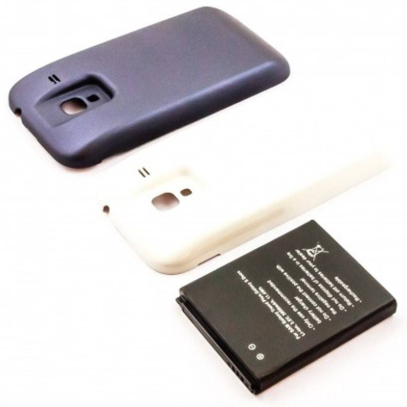 Batterie pour Samsung Galaxy ACE 2, GT-I8160 batterie 3000mAh seulement avec cache supplémentaire en blanc et bleu foncé-3