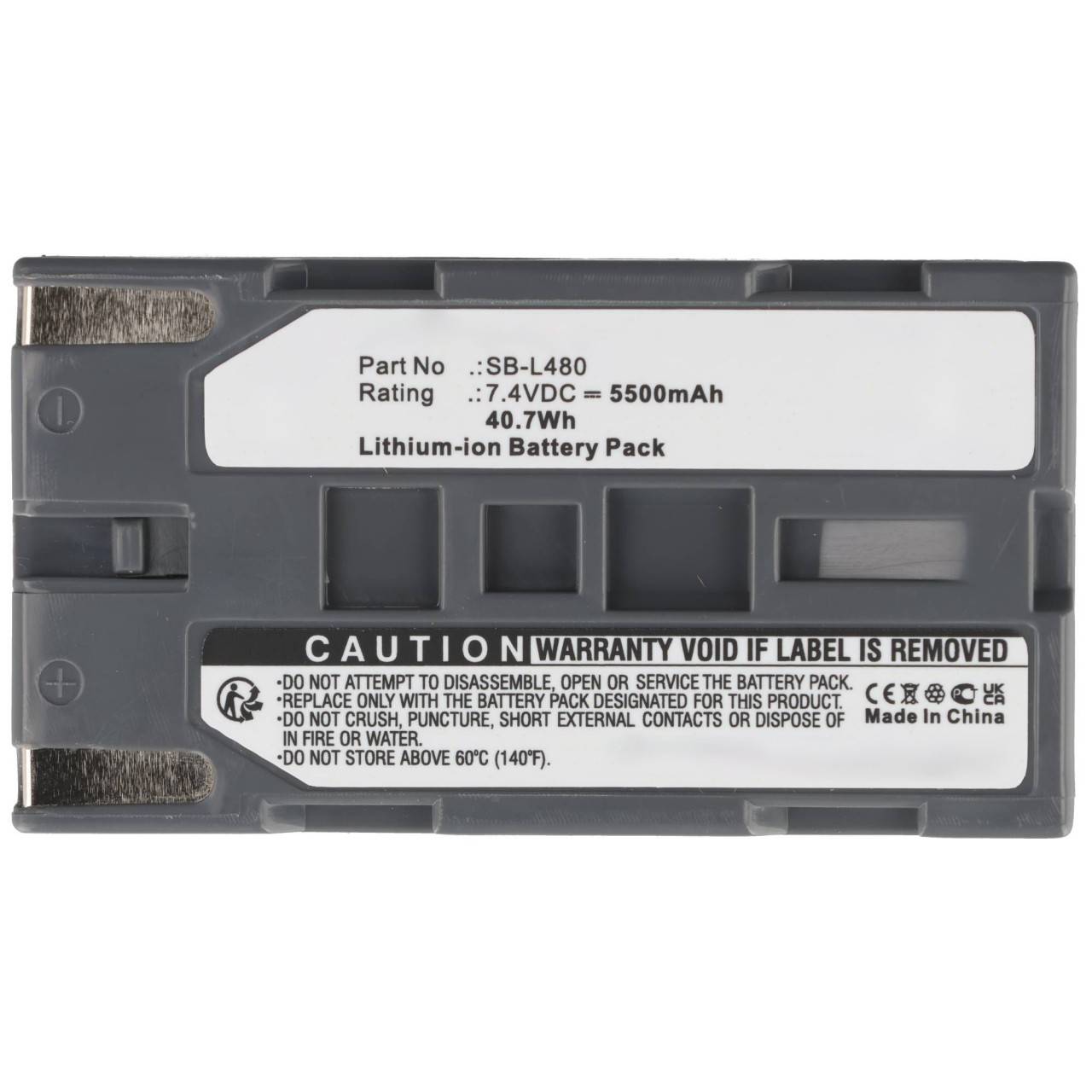 Batterie AccuCell pour Samsung SB-L480, 5500mAh gris foncé-3