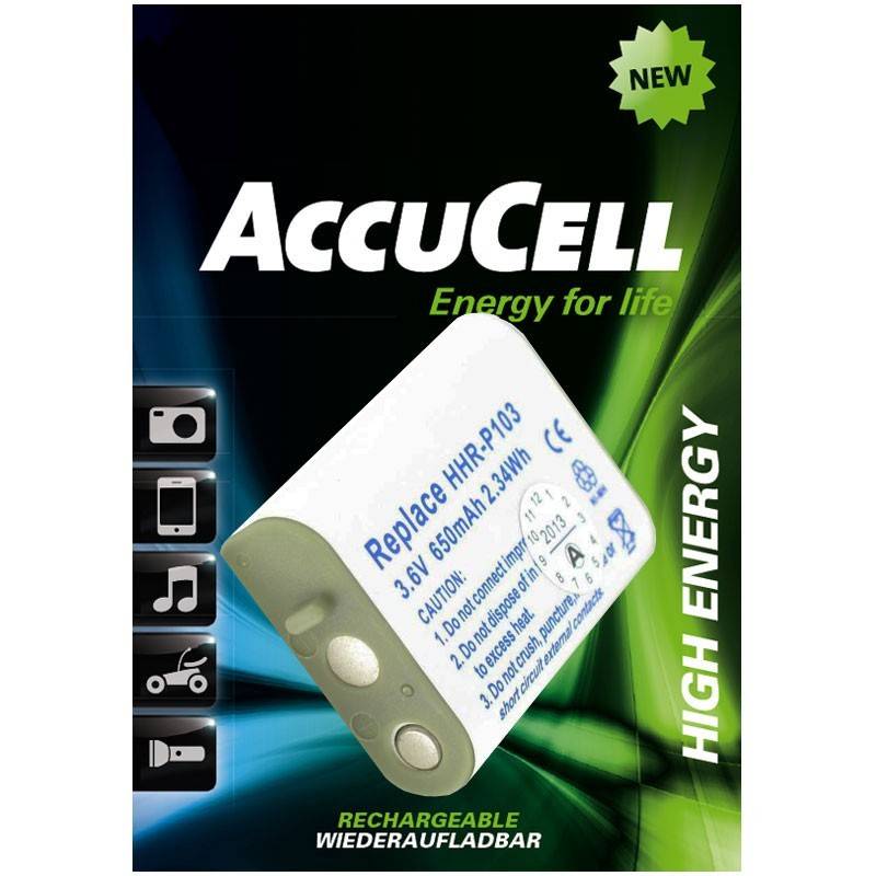 Batterie AccuCell compatible avec Panasonic HHR-P103, GP T357, NT70AAAH X3-0