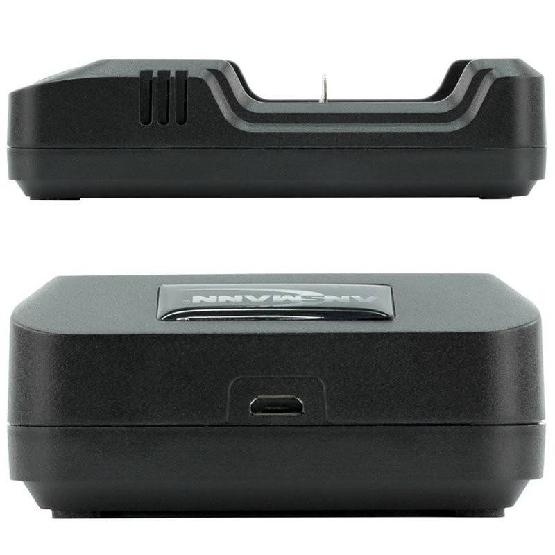 ANSMANN Lithium 2 Chargeur pour 1-2 batterie Li-Ion 3.6V, 3.7V avec indicateurs d'état de charge, noir-4