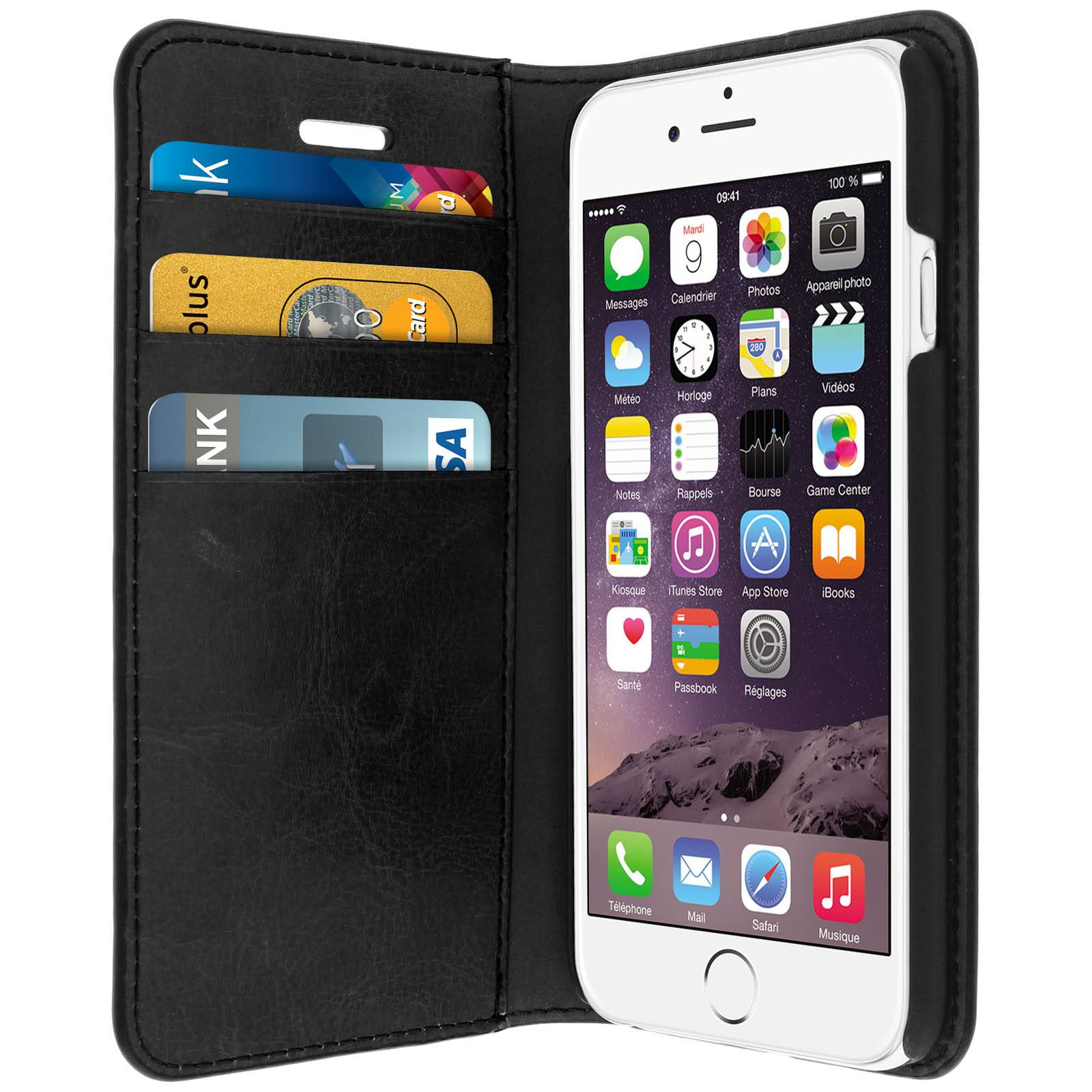 Étui pour iPhone 6 , pour iPhone 6s en simili cuir et finition surpiqué-0