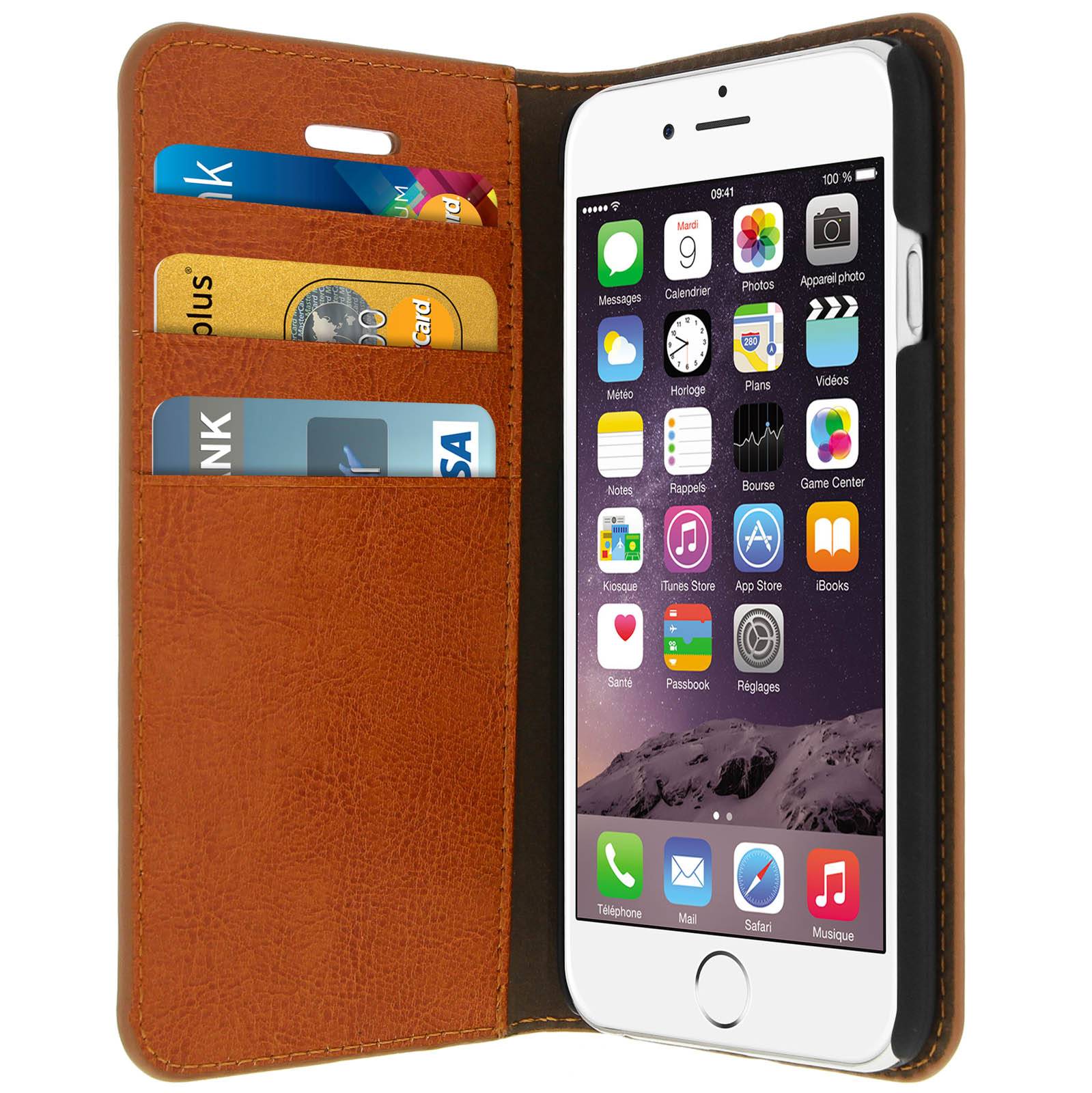 Étui pour iPhone 6 , iPhone 6s en cuir veritable et finition surpiqué-0