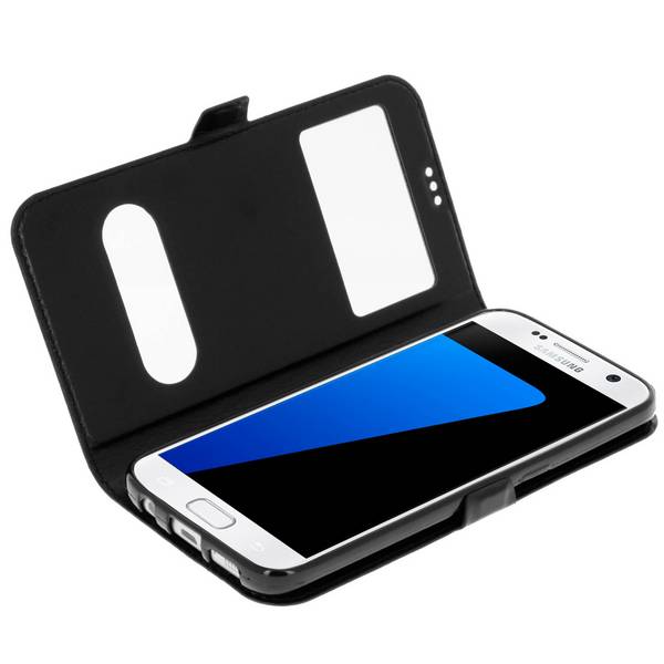 Housse pour Samsung Galaxy S7 Étui Double Fenêtre Coque Silicone Gel
