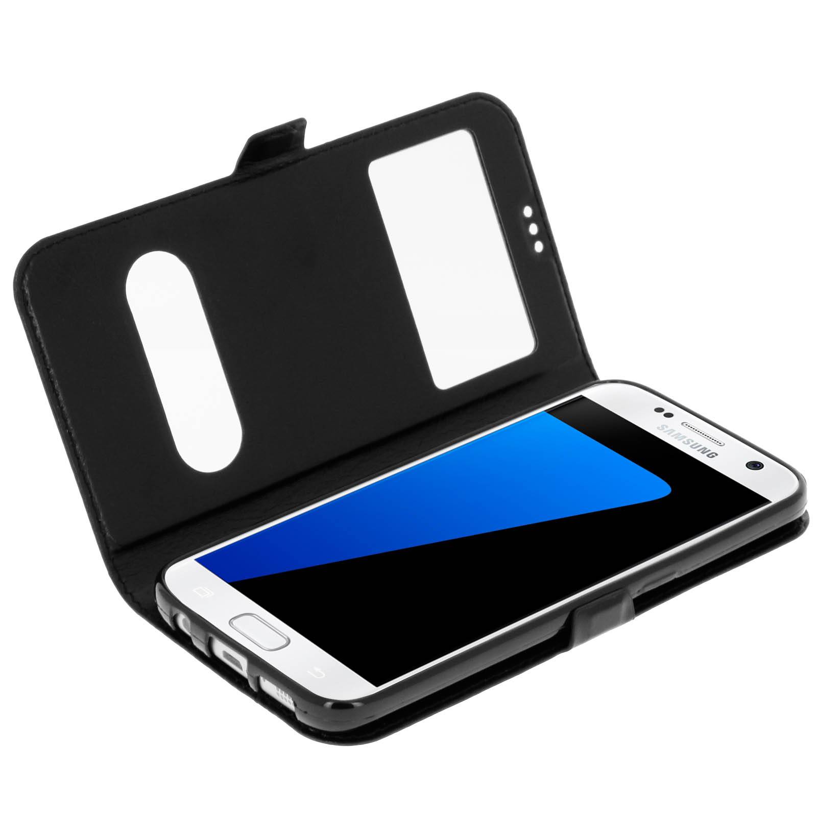 Housse pour Samsung Galaxy S7 Étui Double Fenêtre Coque Silicone Gel-0