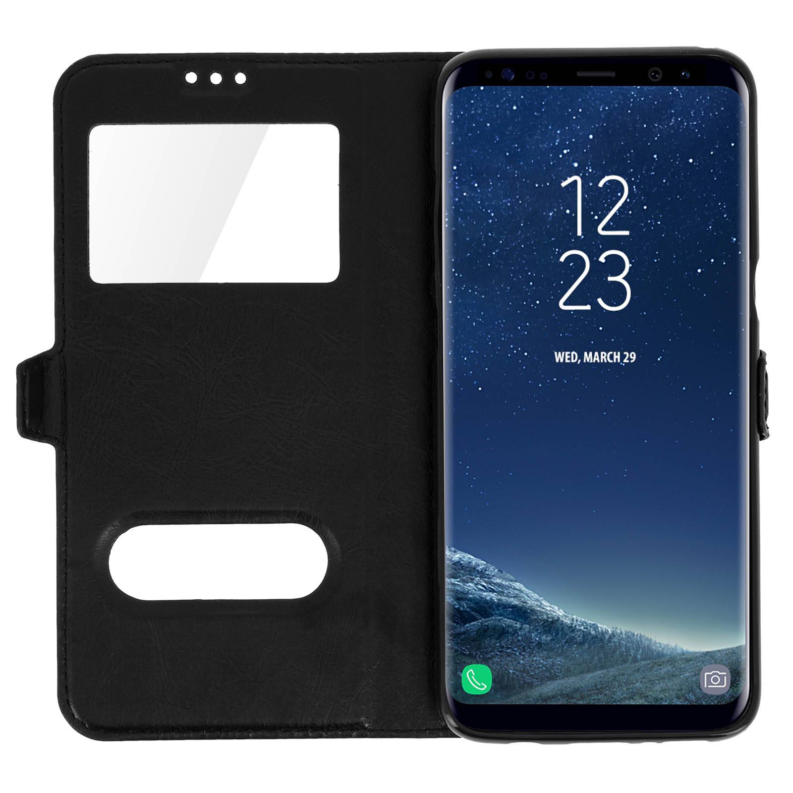 Housse pour Samsung Galaxy S8 Étui Double Fenêtre Coque Silicone Gel-2