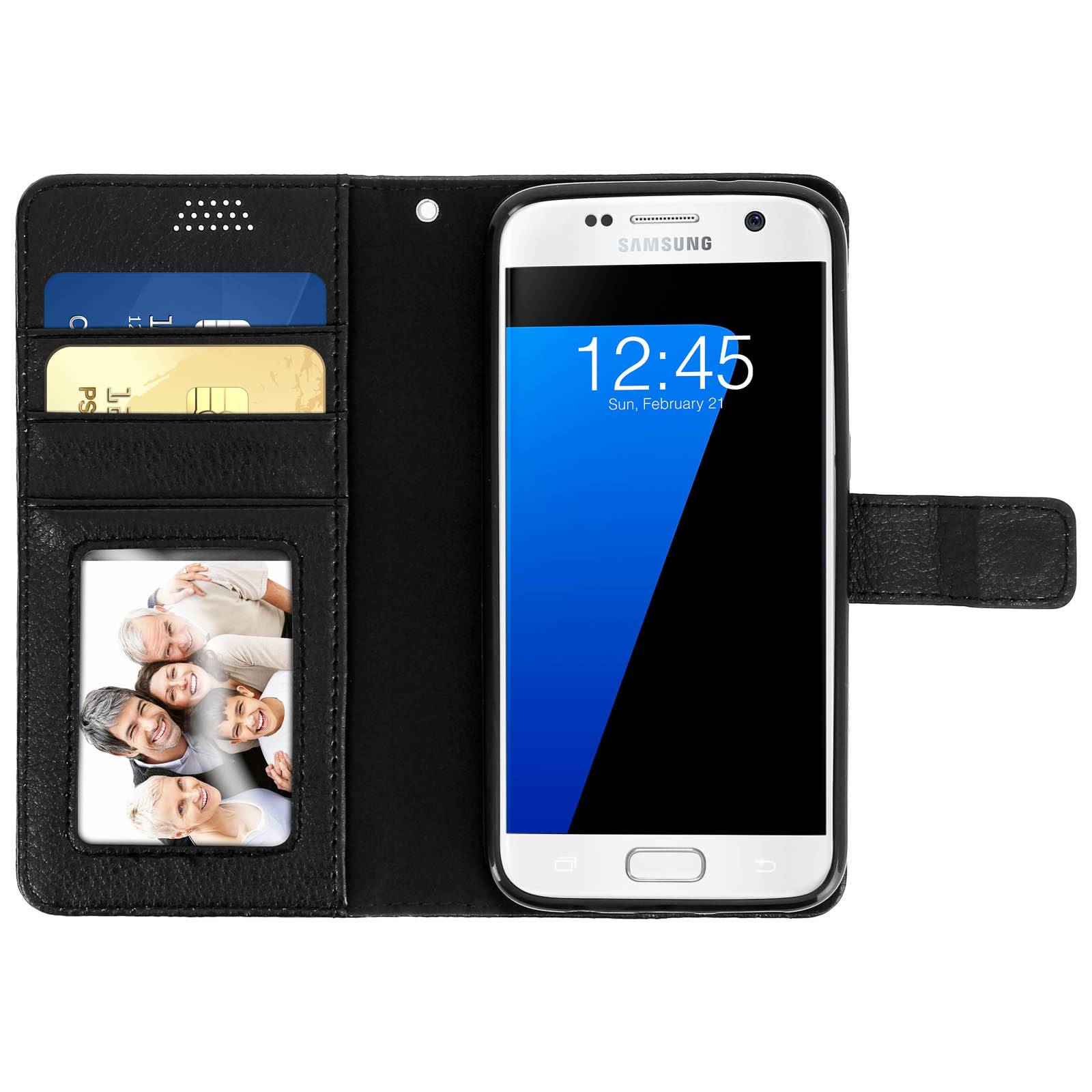 Housse Étui Folio Portefeuille pour Samsung Galaxy S7 - Fonction Support-2