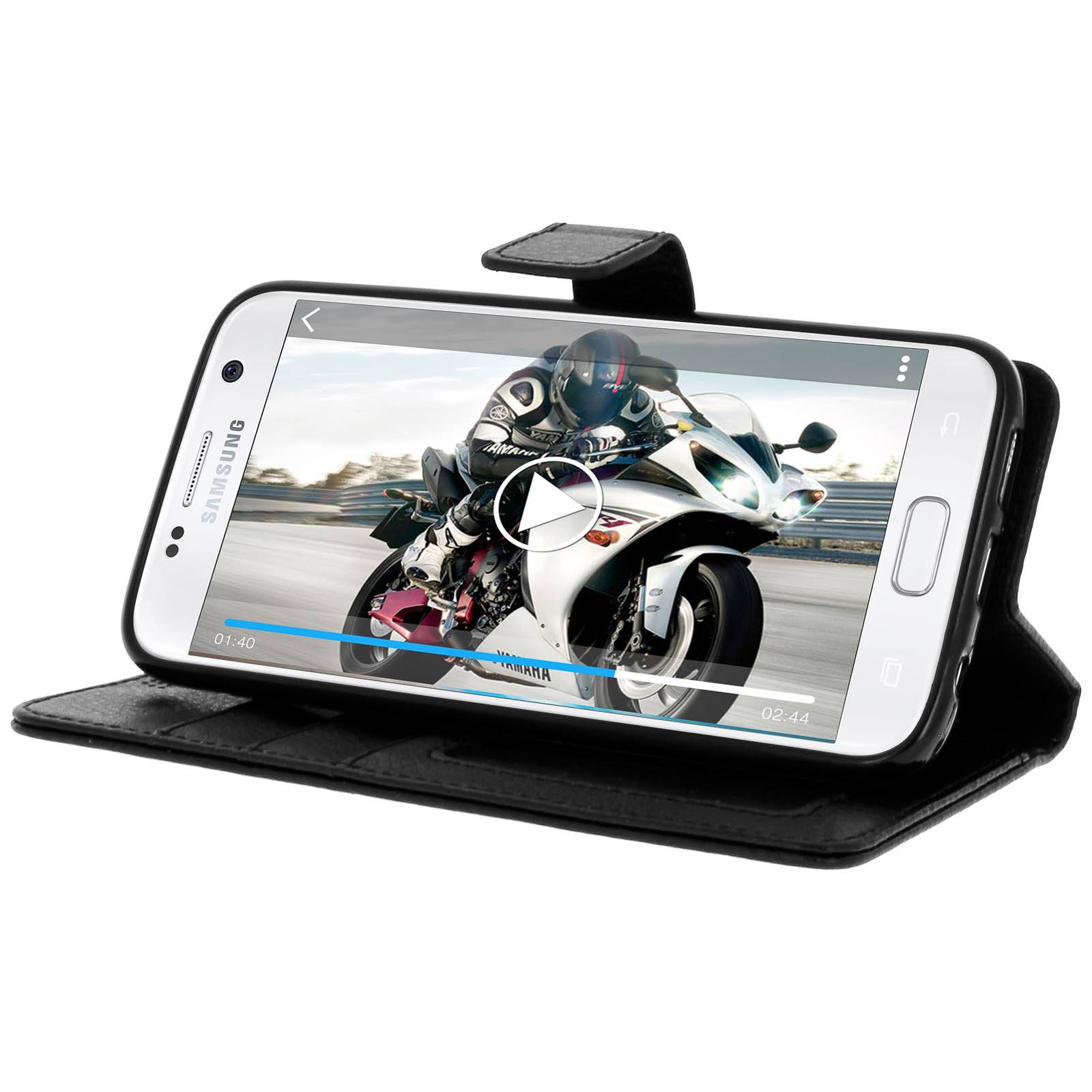 Housse Étui Folio Portefeuille pour Samsung Galaxy S7 - Fonction Support-3