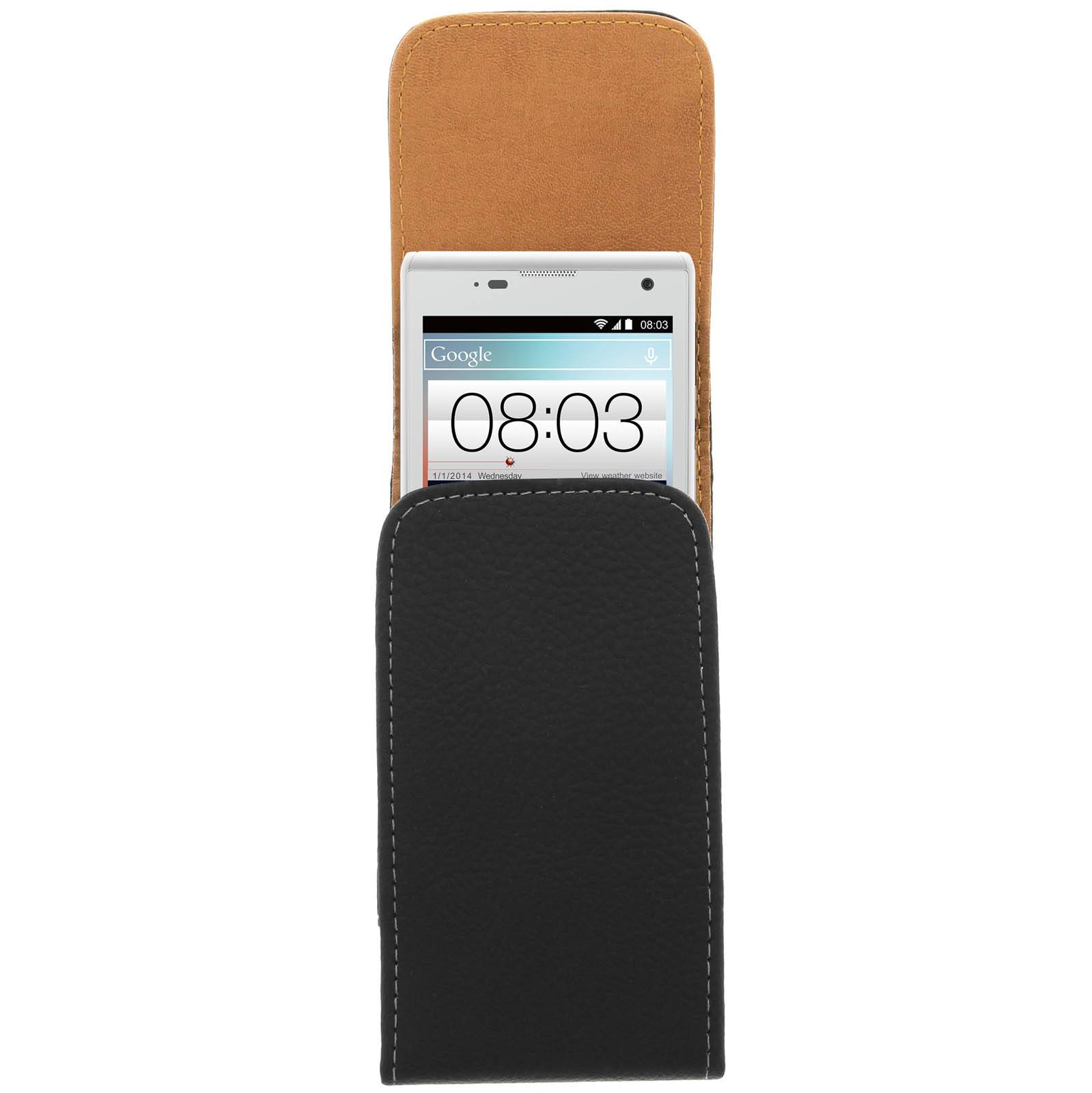Étui Housse Ceinture à Rabat Vertical pour Smartphone 142x73x9 mm-2
