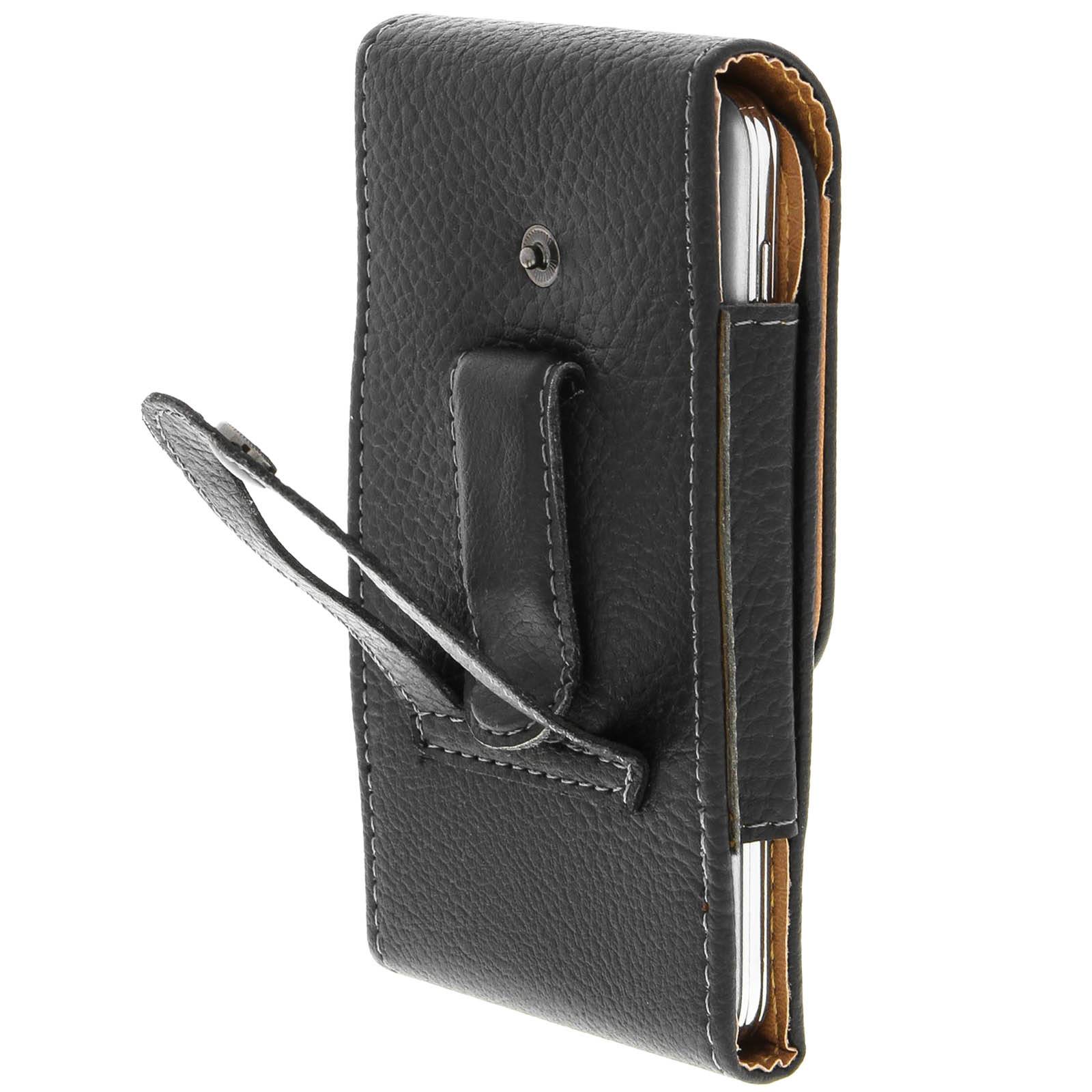Étui Housse Ceinture à Rabat Vertical pour Smartphone 142x73x9 mm-3