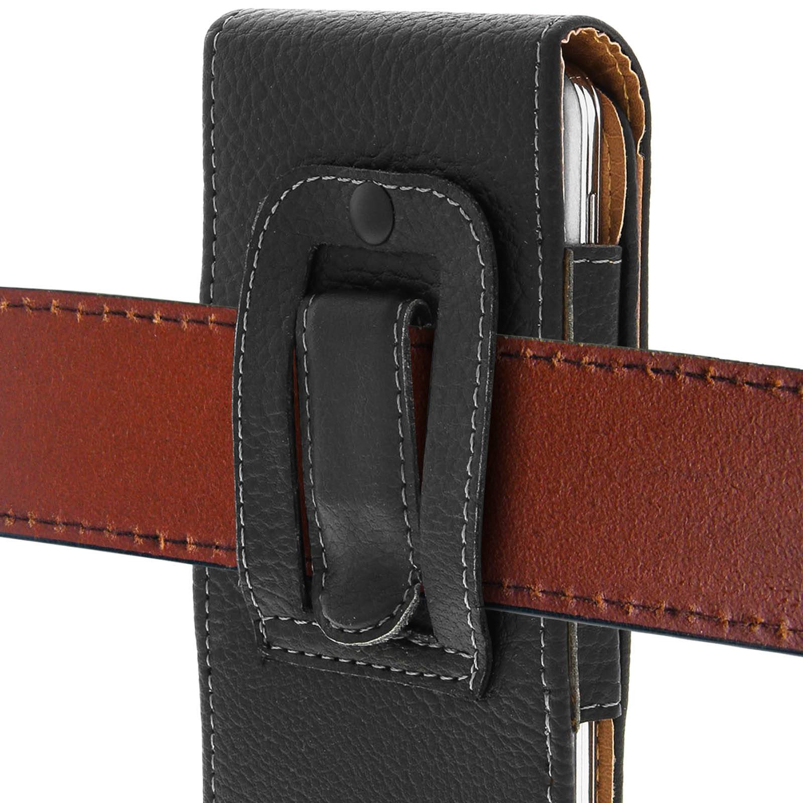 Étui Housse Ceinture à Rabat Vertical pour Smartphone 142x73x9 mm-4