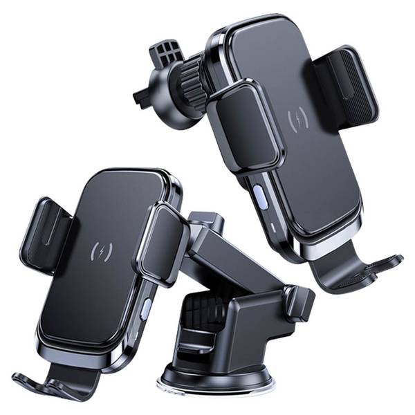 Support Voiture 2 en 1 Charge Qi Ventouse et Grille d'aération