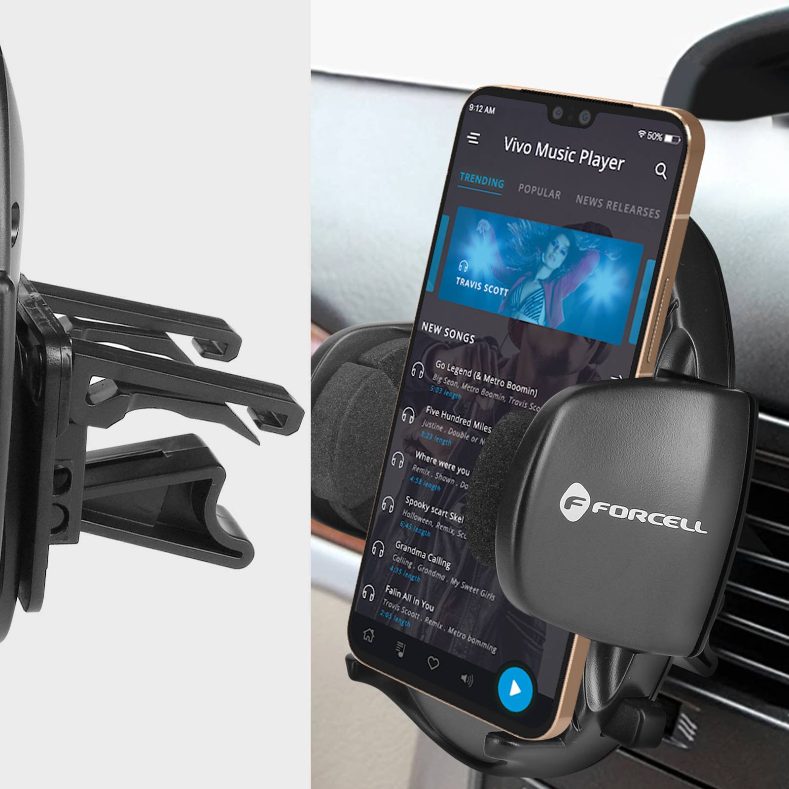 Support Voiture Smartphone Ovale Fixation à ventouse Bras long 27cm-2
