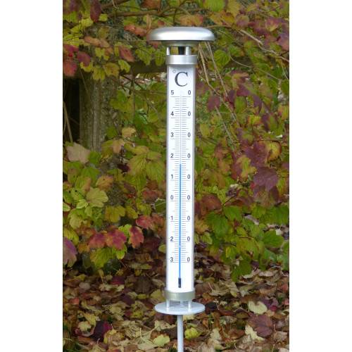 Thermomètre géant de jardin led solaire-1