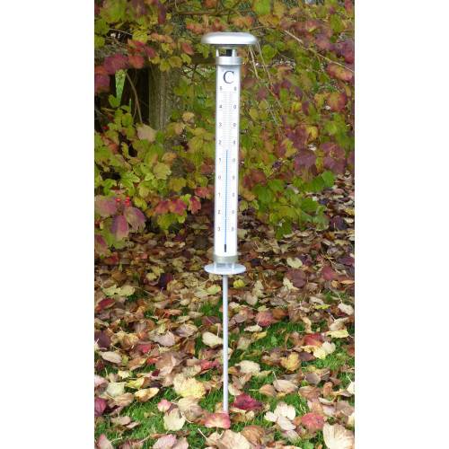 Thermomètre géant de jardin led solaire-4