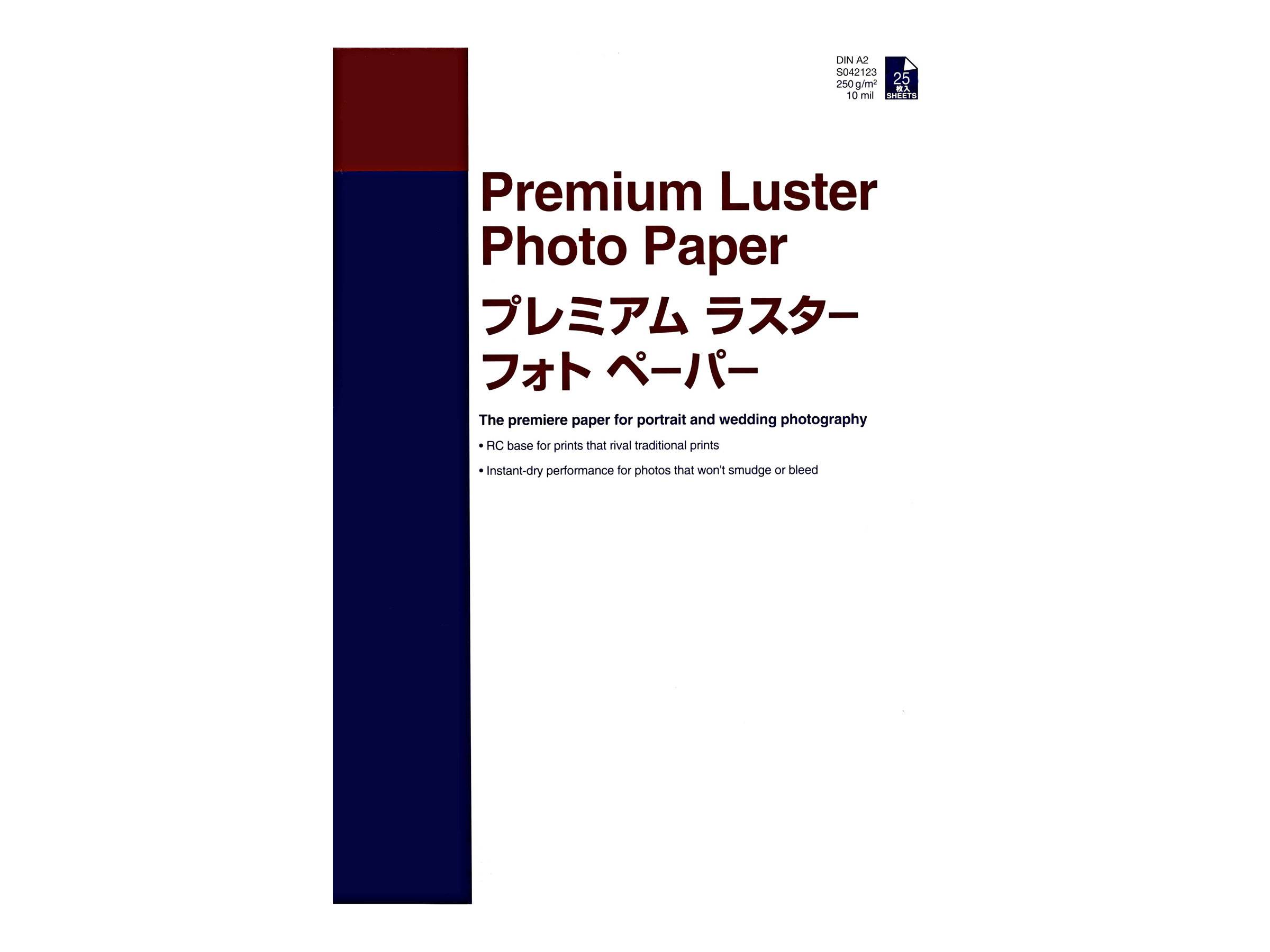 EPSON PREMIUM luster photo papier inkjet 250g/m2 A2 25 feuilles pack de 1-0