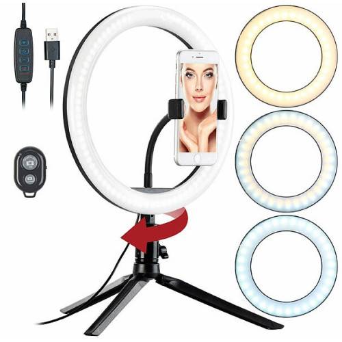 Anneau LED Selfie Pro avec support et déclencheur Bluetooth-1