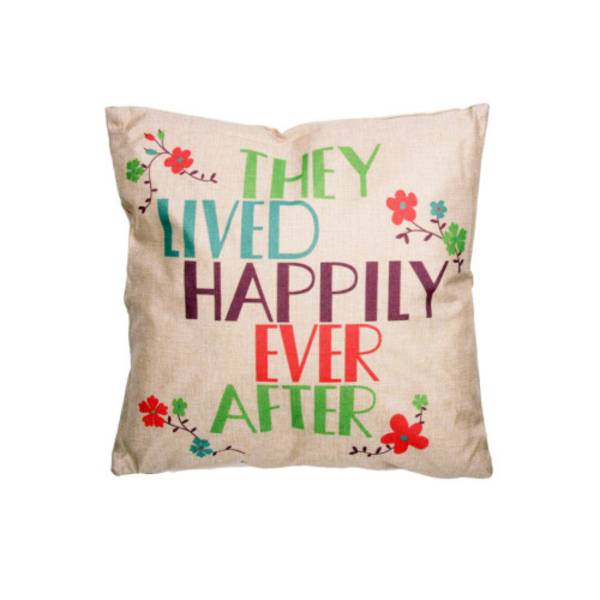 Coussin tendance déco They lived Happily Ever After 43x43 cm