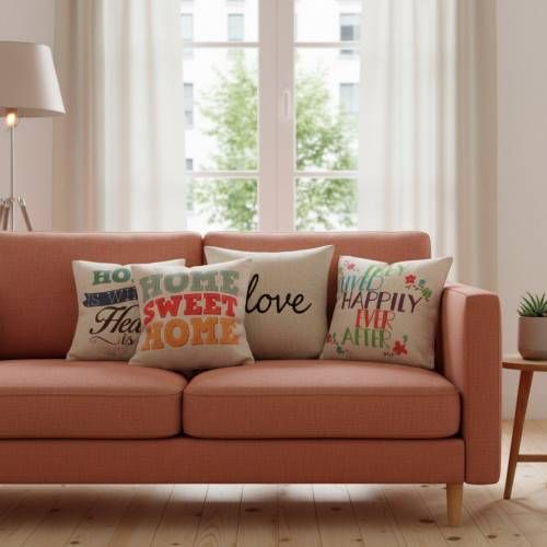 Coussin tendance déco Home is where my Heart is 43x43 cm-1