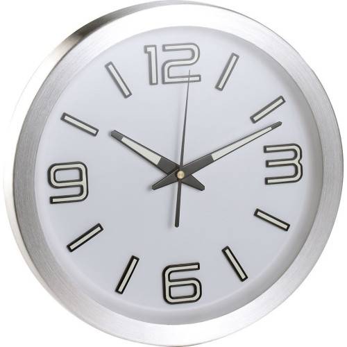 Horloge phosphorescente à fond blanc radio-pilotée-0