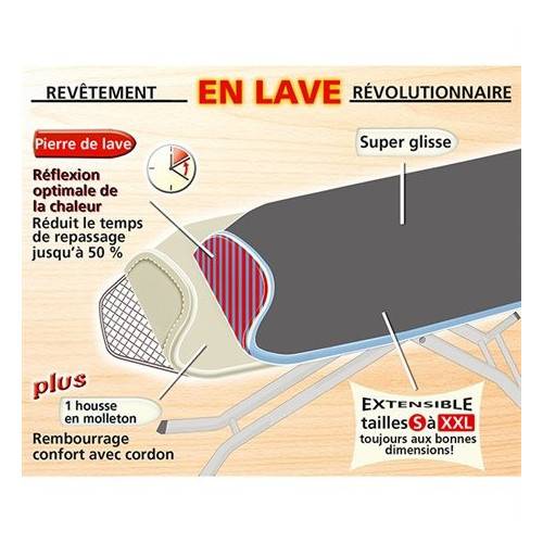 Housse de repassage universelle spéciale glisse facile - Pierre de Lave-1