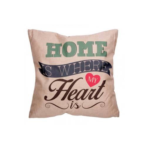 Coussin tendance déco Home is where my Heart is 43x43 cm-0